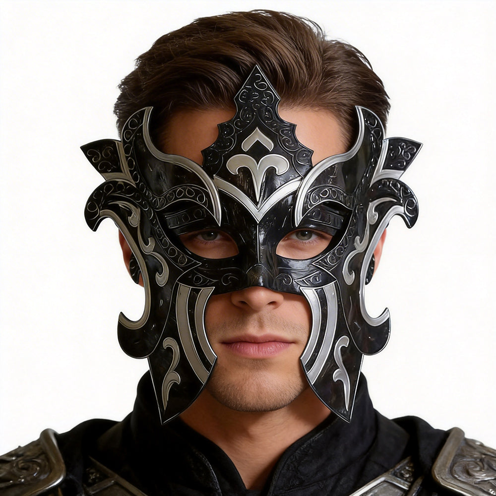 Alessandra Black Gothic Venetian Warrior Mask – Party Mask