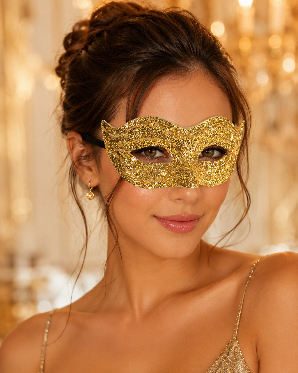 Regina Luxury Gold Glitter Eye Mask