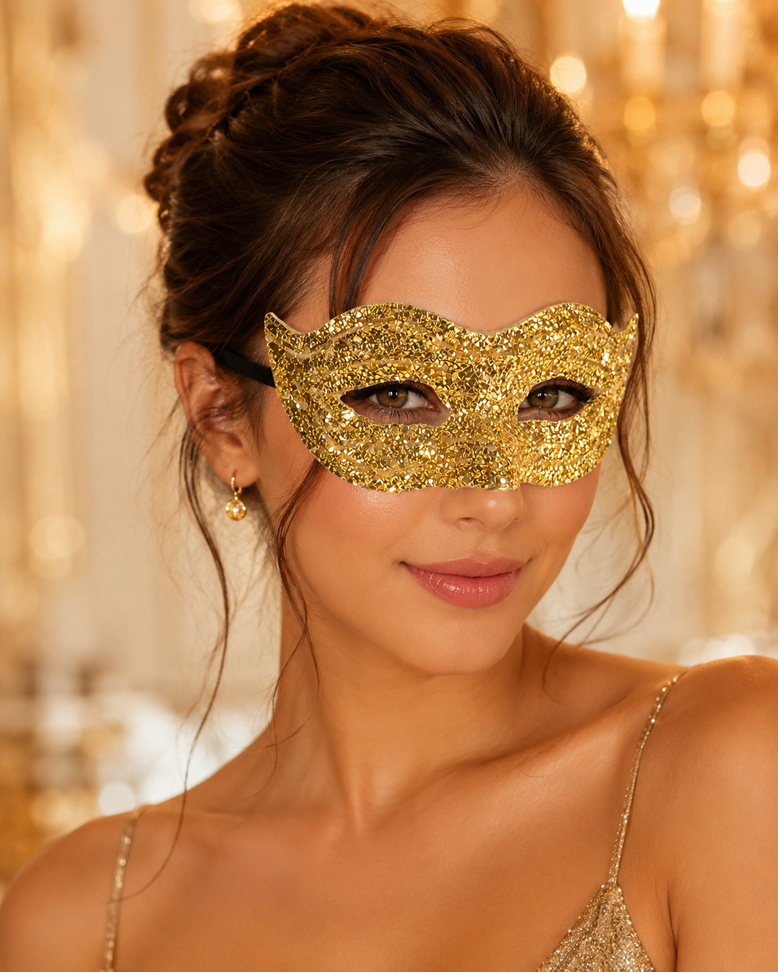 Regina Luxury Gold Glitter Eye Mask