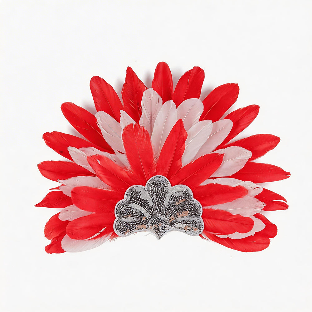 Giulia Layered Feather Crown Headpiece for Carnival & Stage