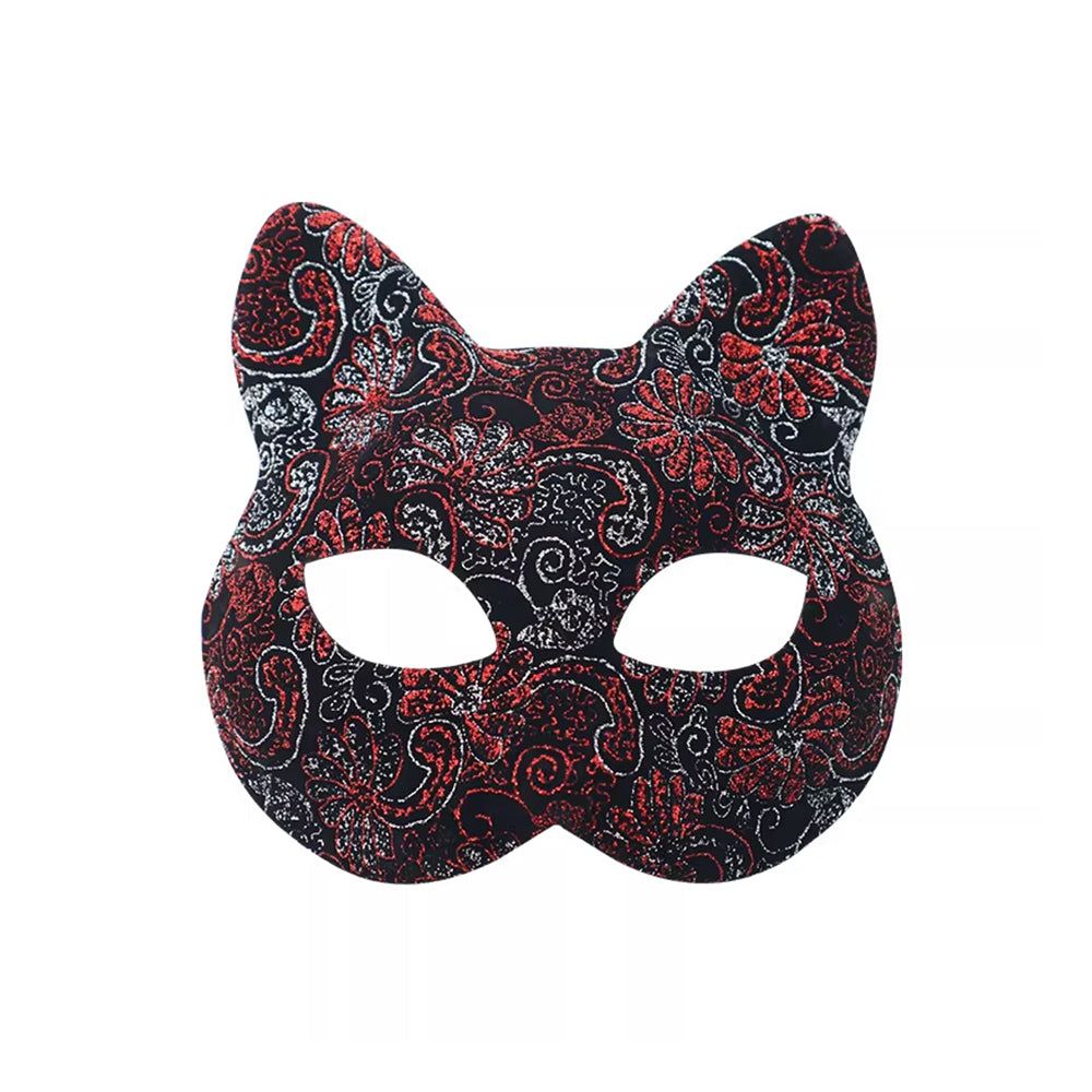 Vintage Floral Cat Masquerade Mask