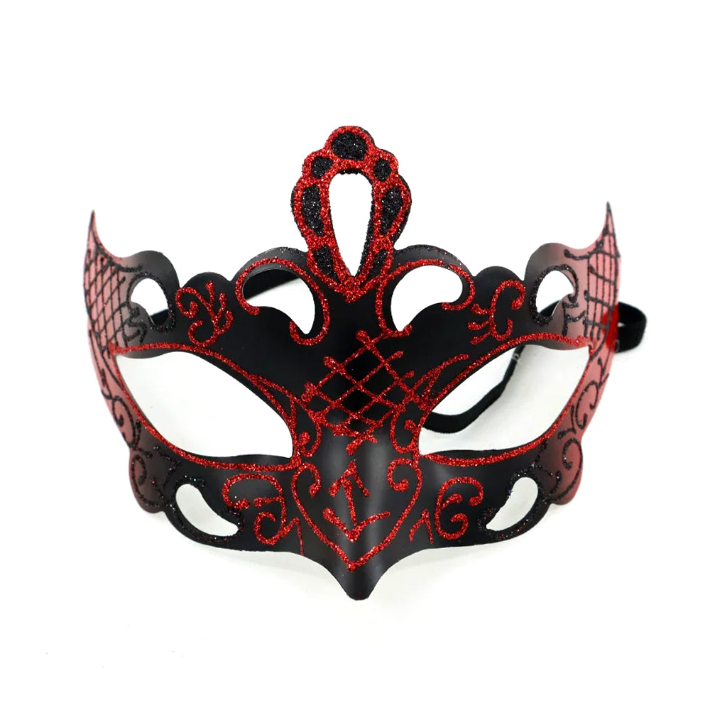 Regina Crimson Tiara Glint – Ornate Crown-Style Masquerade Mask