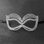 Fluid Metal Rhinestone Masquerade Mask