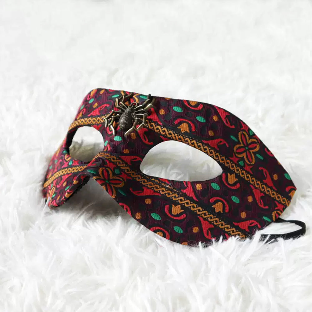 Vintage Brocade Spider Masquerade Mask