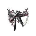 Black Lace Masquerade Mask with Chain Detail