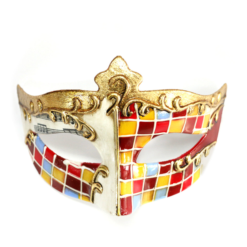Vintage Music Score & Harlequin Venetian Masquerade Mask