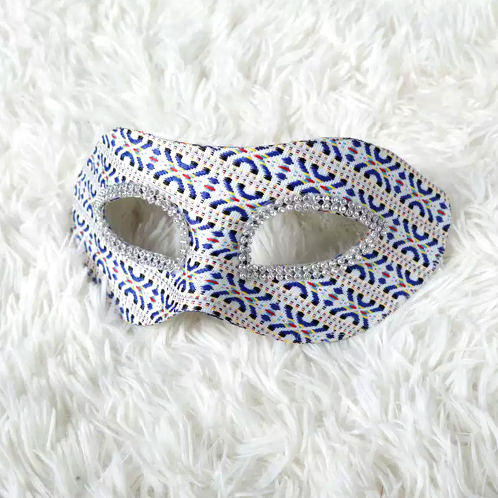 Patterned Rhinestone Venetian Masquerade Mask