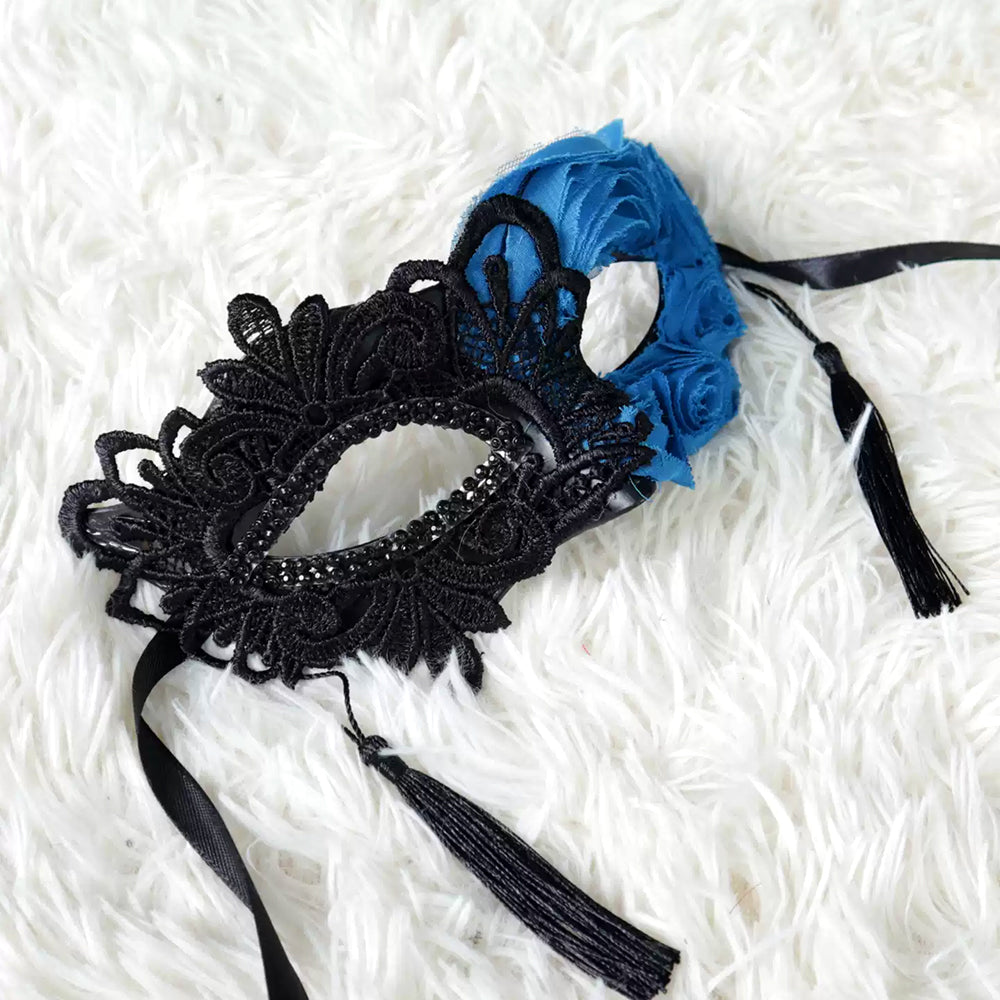Asymmetrical Lace Masquerade Mask with Tassels