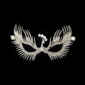 Bianca Sparkling Silver Peacock Feather Masquerade Mask