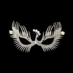 Bianca Sparkling Silver Peacock Feather Masquerade Mask
