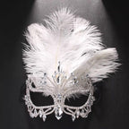 Giulia Feather Crown Rhinestone Masquerade Mask