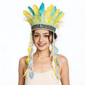 Giulia Boho Feather Headpiece with Braided Tassel Detail