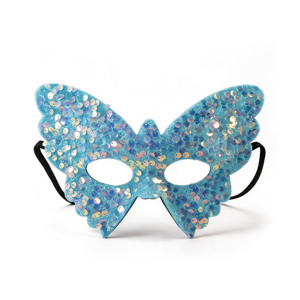 Sparkling Butterfly Sequin Masquerade Mask -Blue