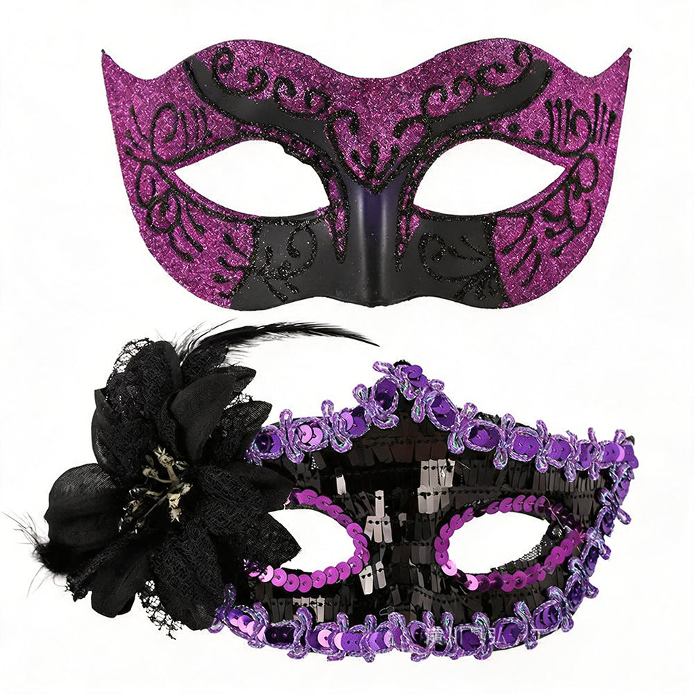 Amethyst Enchantment Overture – Matching Couple Masquerade Mask Set