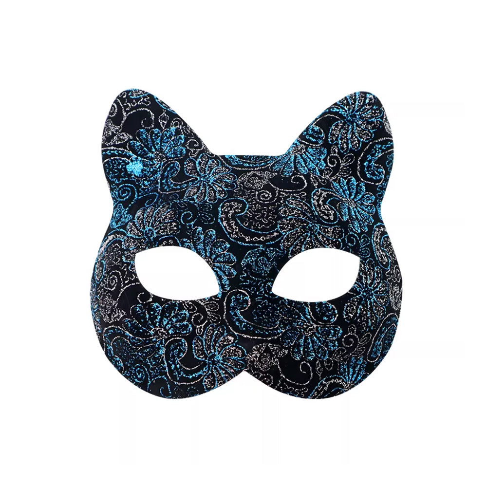 Vintage Floral Cat Masquerade Mask