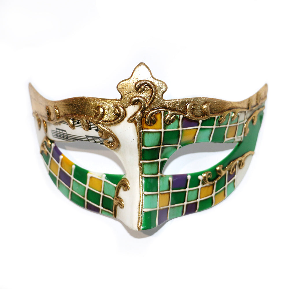 Vintage Music Score & Harlequin Venetian Masquerade Mask