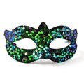 Shiny Sequin Masquerade Mask -  Green