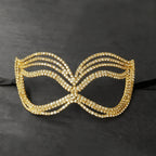 Fluid Metal Rhinestone Masquerade Mask