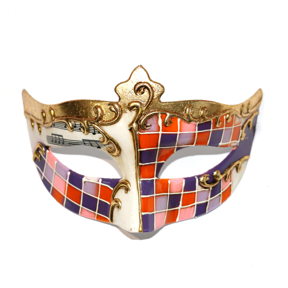 Vintage Music Score & Harlequin Venetian Masquerade Mask