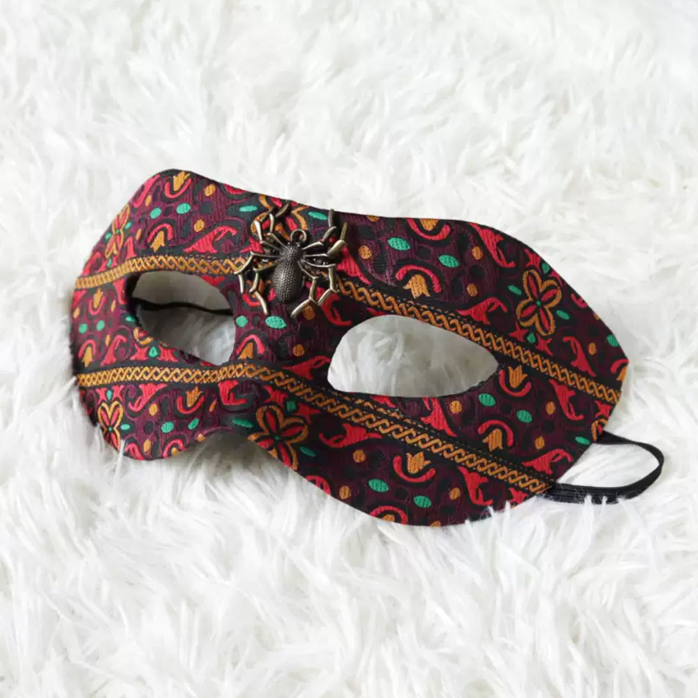 Vintage Brocade Spider Masquerade Mask