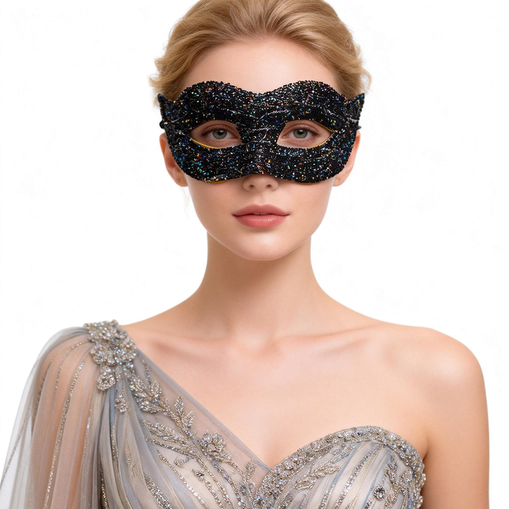 Black Glitter Masquerade Mask