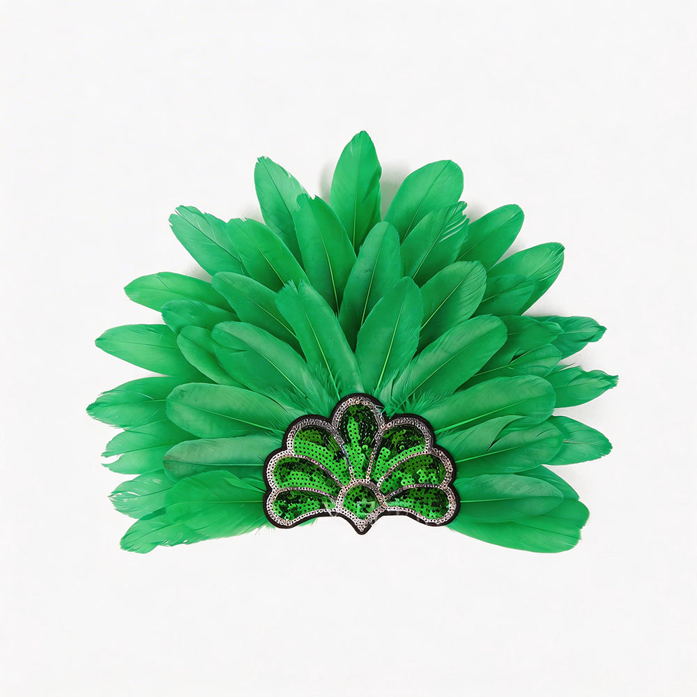 Giulia Layered Feather Crown Headpiece for Carnival & Stage