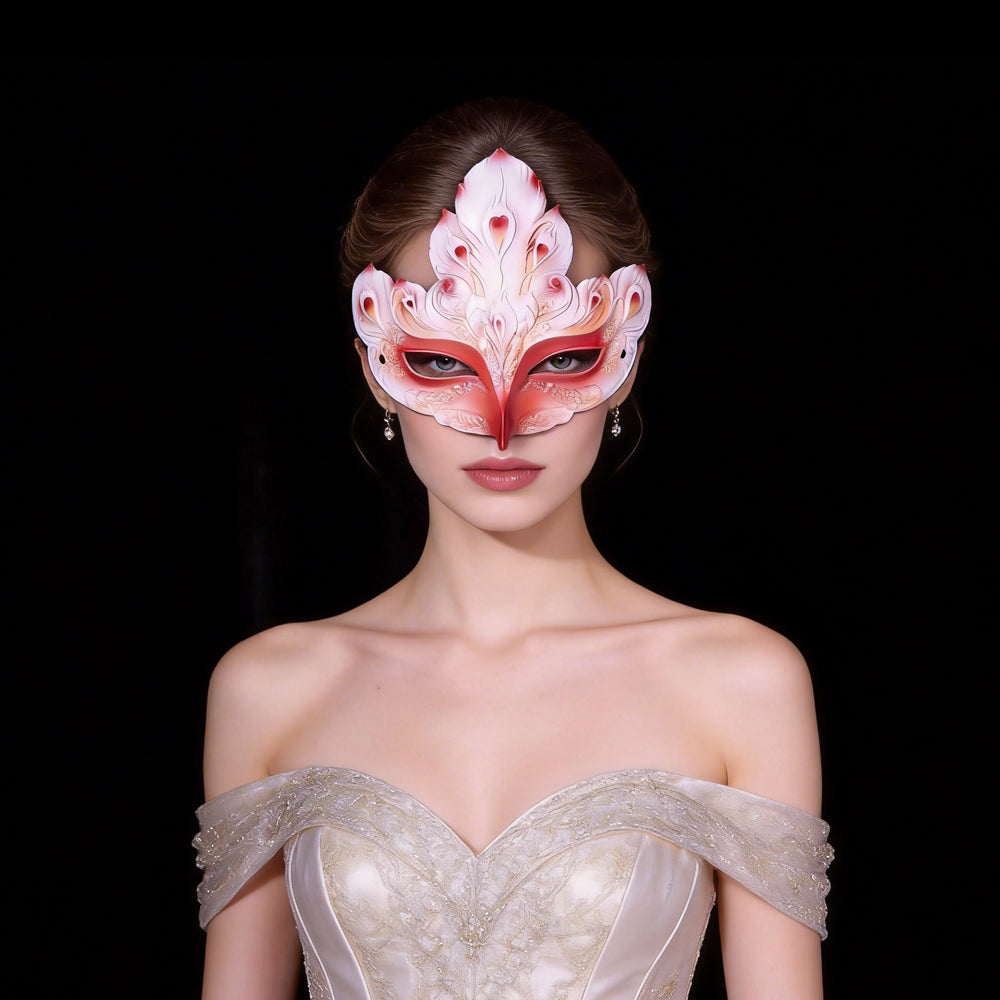 Kelly Pink Colorful Feather Venetian Masquerade Mask