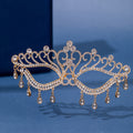 Gold Crystal Tassels Masquerade Mask