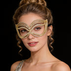 Fluid Metal Rhinestone Masquerade Mask