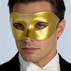 Leonardo Classic Venetian Masquerade Mask in Metallic Finish