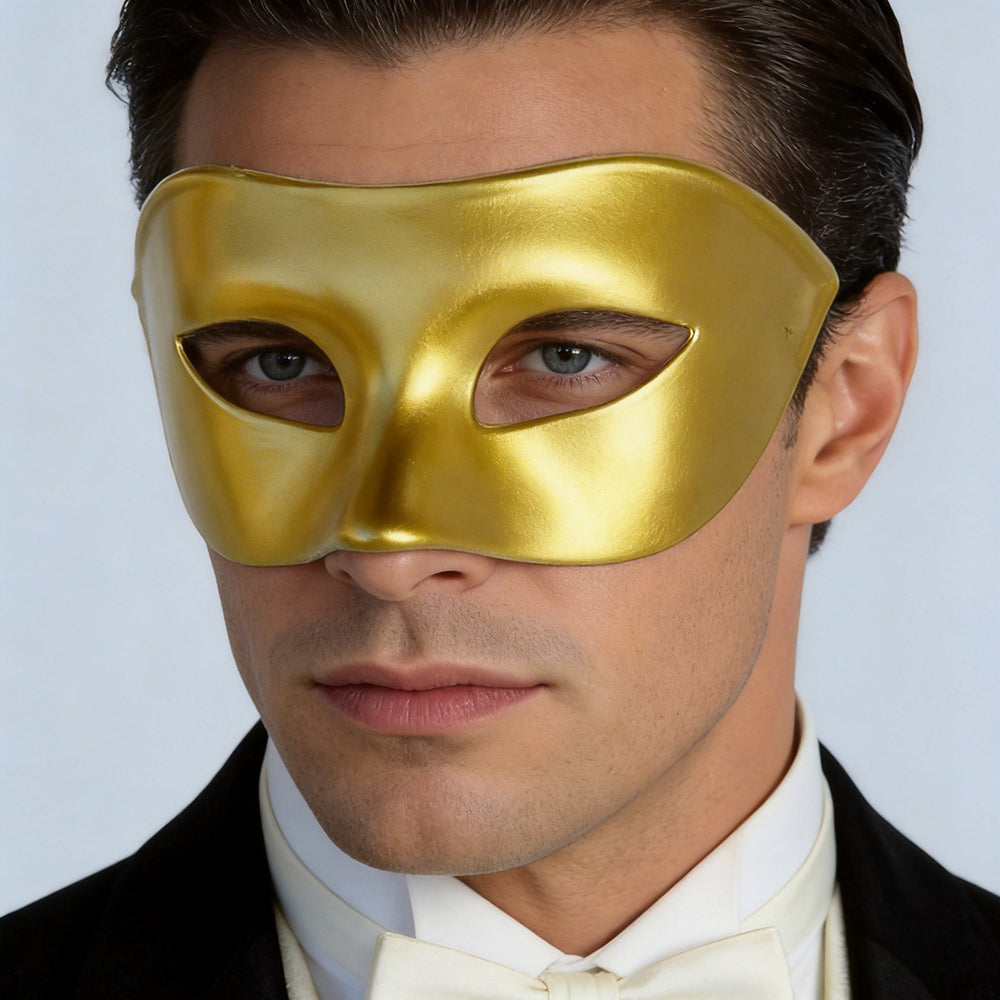 Leonardo Classic Venetian Masquerade Mask in Metallic Finish