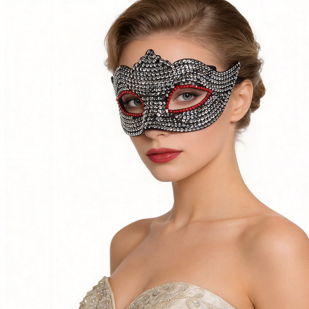 Bianca Wave Edge Crystal Masquerade Mask