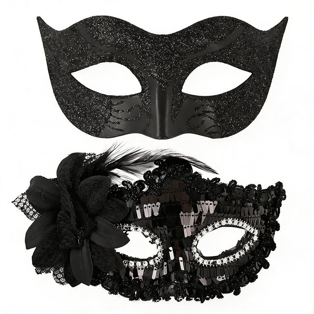 Obsidian Shadow Nocturne – Matching Couples Masquerade Set