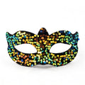 Shiny Sequin Masquerade Mask -  Gold