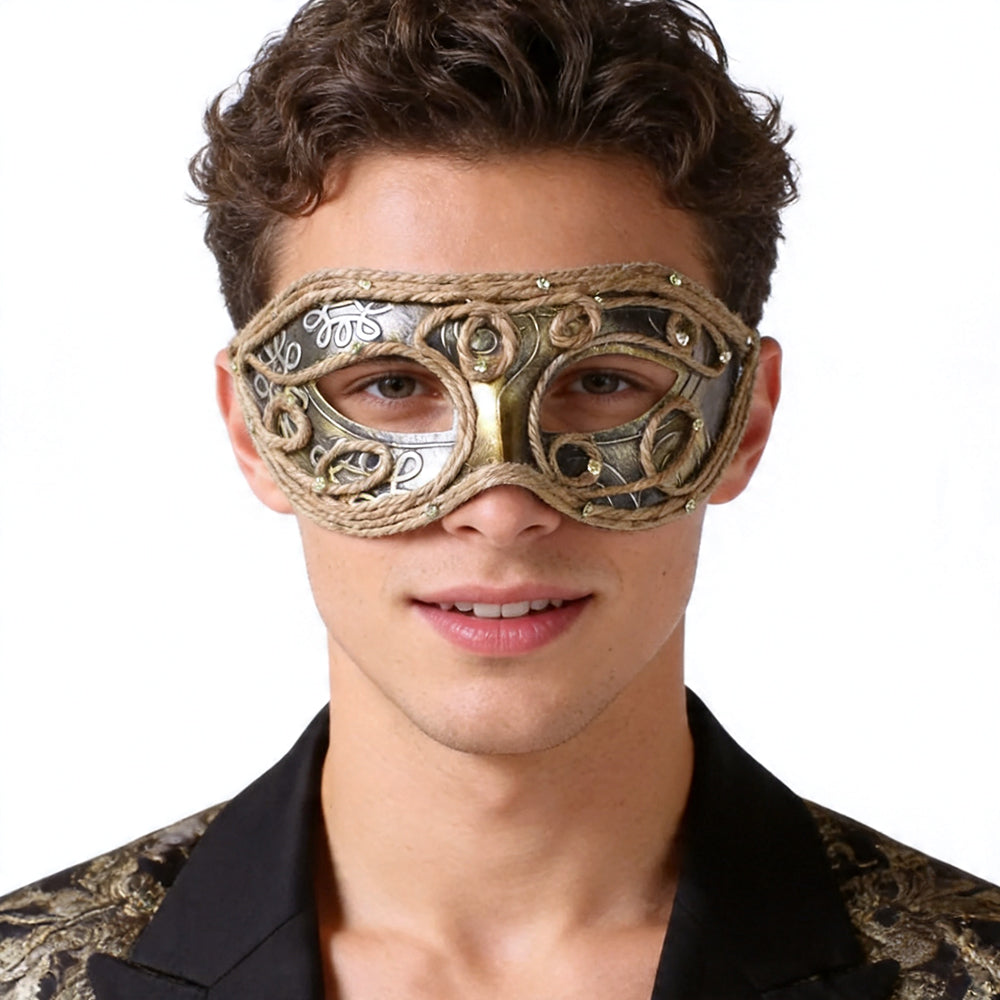 Vintage Gold Rope Masquerade Mask