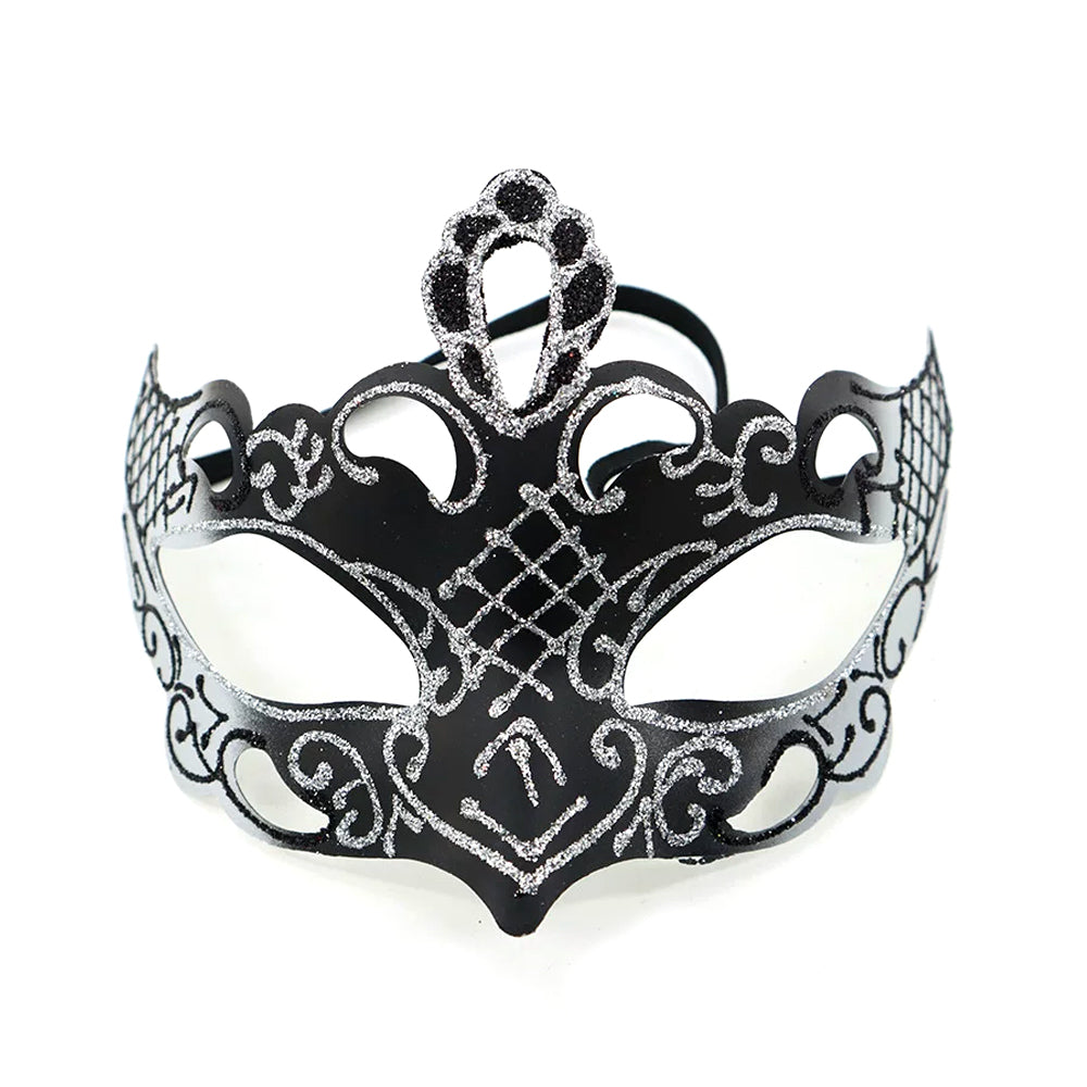 Regina Shiny Silver Crown Masquerade Mask
