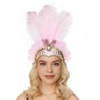 Giulia Feather Carnival Headpiece with Crystal Band in Multi Colors