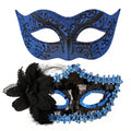 Sapphire Night Serenade – Matching Couples Masquerade Set