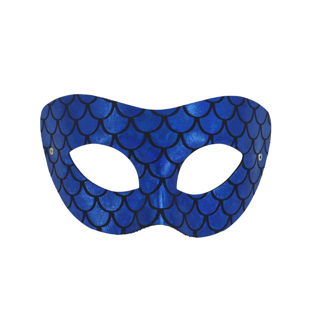 Regina Deep Blue Mermaid Scale  Masquerade Mask
