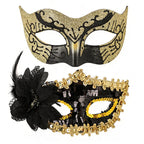 Gilded Noir Symphony – Matching Couples Masquerade Set