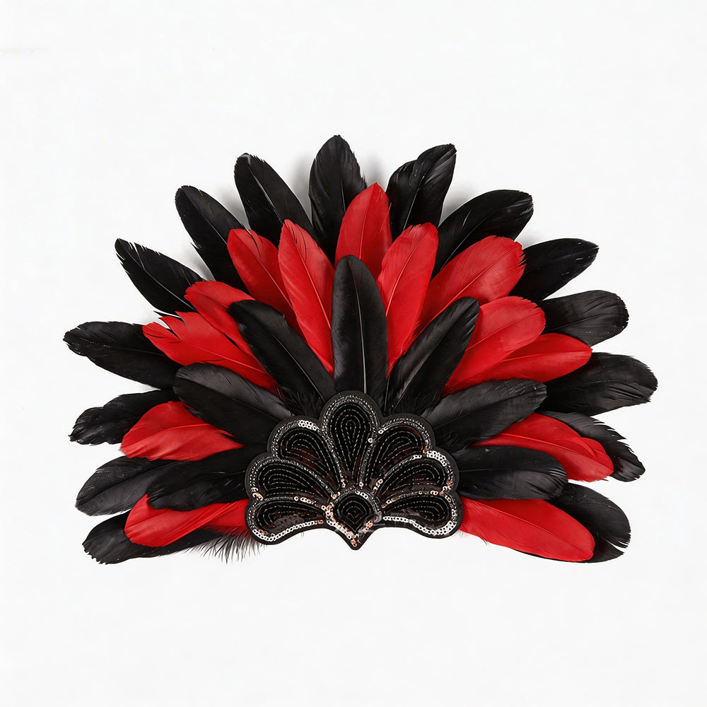 Giulia Layered Feather Crown Headpiece for Carnival & Stage
