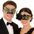 Gilded Noir Symphony – Matching Couples Masquerade Set