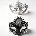 Alessandra Venetian Sun Motif Couple Masquerade Mask Set