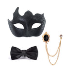 Alessandra Gentleman Venetian Masquerade Accessory Set – Mask, Bow Tie & Brooch