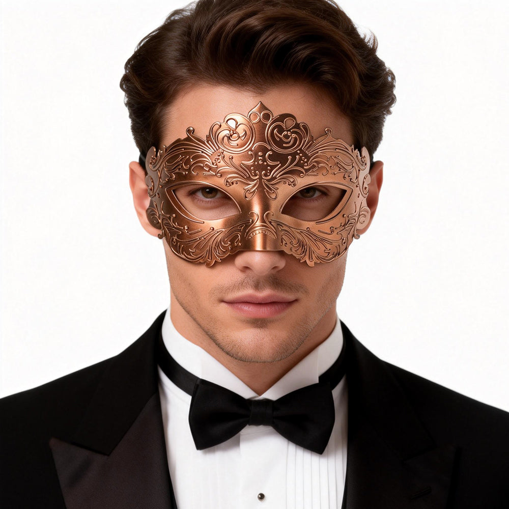 Alessandra Gentleman Venetian Masquerade Mask – Classic Bronze Edition