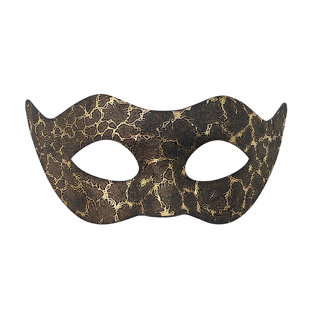 Alessandra Gentleman Venetian Masquerade Mask – Black & Gold Crackle