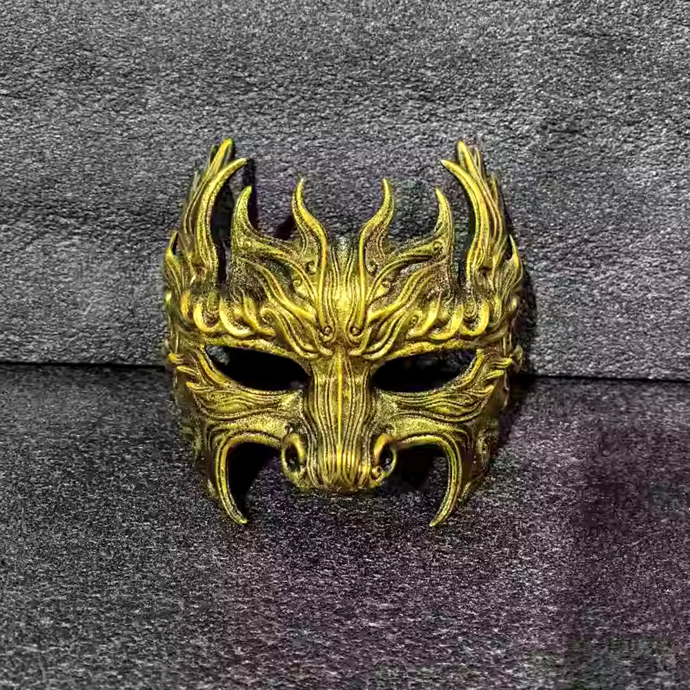 Gold Warrior Armor Masquerade Mask