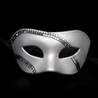 Alessandra Black Studded Half Venetian masquerade Mask