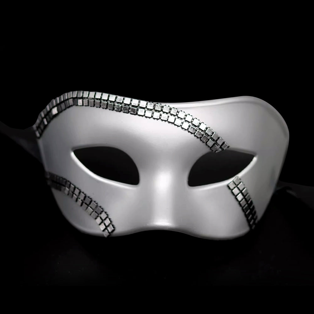 Alessandra Black Studded Half Venetian masquerade Mask