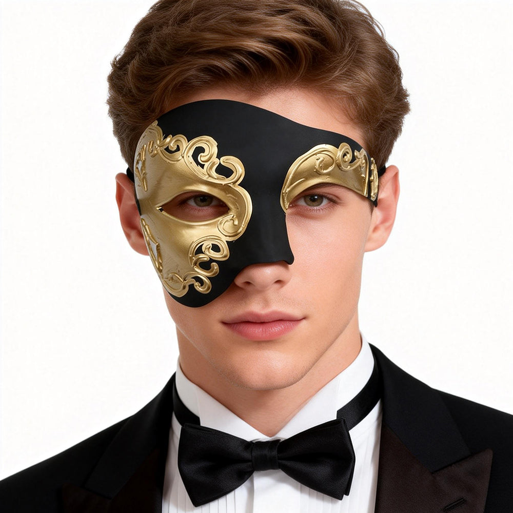 Alessandra Peacock Noir Venetian Masquerade Mask